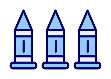Askeri silah mermileri vektör ikonu. Sembol, logo çizimi. Vektör grafikleri 