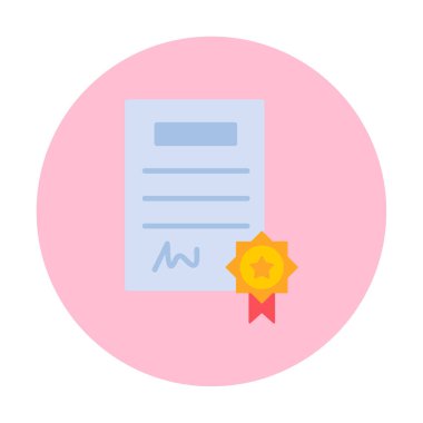 Sertifika vektör simgesi modern basit illüstrasyon                                 