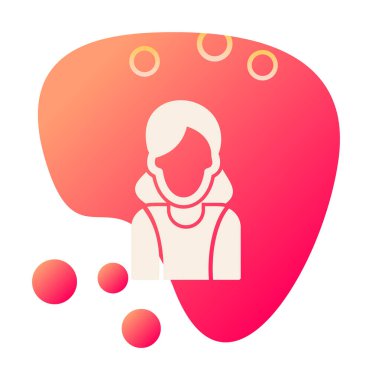 Kadın avatar simgesi, vektör illüstrasyonu 