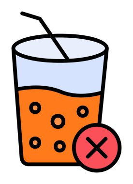 Meyve suyu işareti yok. Web simgesi basit illüstrasyon 