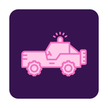 Askeri Jeep Simgesi, Vektör İllüstrasyonu