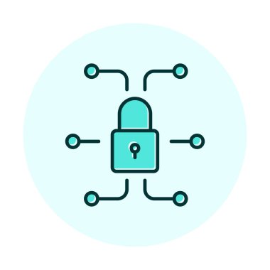 Ağ güvenlik simgesi, vektör çizim 