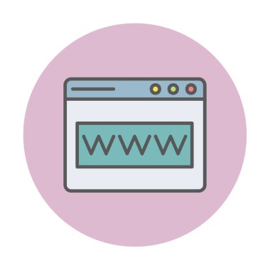 tarayıcı web sayfası simgesi, vektör illüstrasyonu 