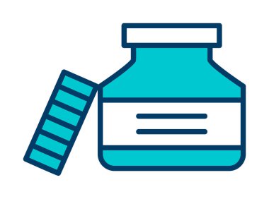 Mürekkep kavanozu simgesinin vektör çizimi 