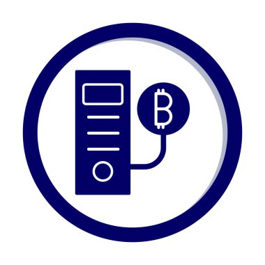 Bitcoin Madeni İşlemcisi (BTC) simgesi, vektör illüstrasyonu 