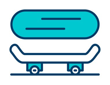 Basit kaykay simgesi, vektör illüstrasyonu