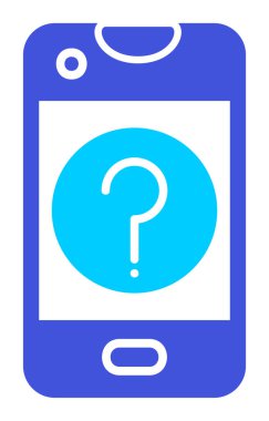 Yardım veya mobil destek simgesi, vektör illüstrasyonu 