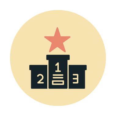 Podyum Şampiyonası ikon vektör illüstrasyonu