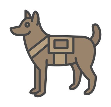 Askeri Köpek simgesi vektör illüstrasyonu