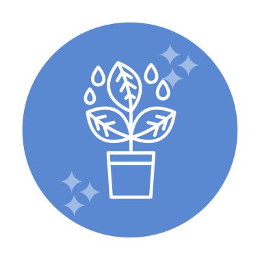 çömlek simgesine bitki, vektör illüstrasyonu 