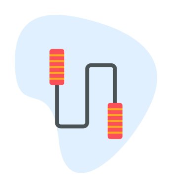 İp sporu ikonunu atlıyorum. Vektör illüstrasyonu 