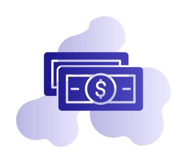 Dolar para çizgisi simgesi, vektör illüstrasyonu