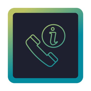 Basit çağrı bilgi simgesi, vektör illüstrasyonu