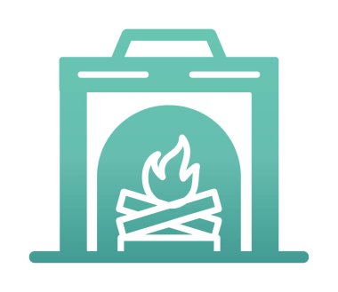 şömine simgesi vektör illüstrasyonu