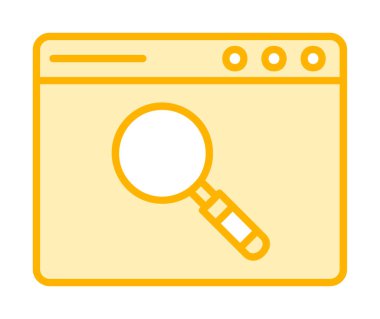 Basit Tarayıcı Arama simgesi, vektör illüstrasyonu