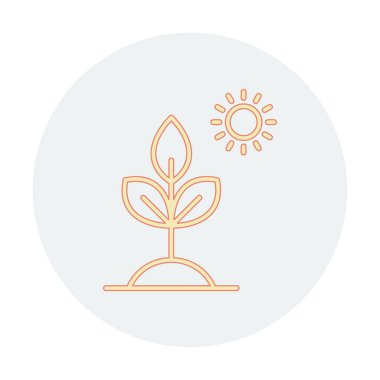 Biyoloji Bitki ana hatları simgesi beyaz arkaplanda izole edildi