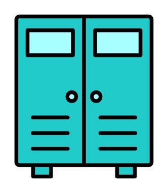 Lockers web simgesi, vektör illüstrasyonu                