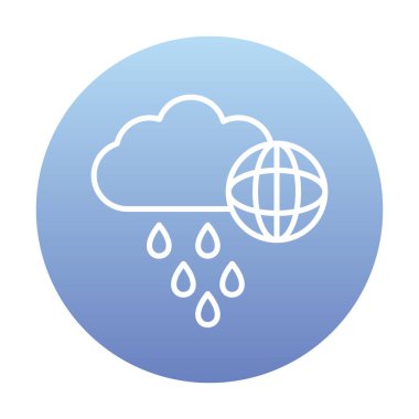 Dünya yağmurlu bir gün. Web simgesi basit tasarım