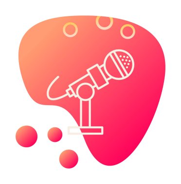 mikrofon ikonu vektör illüstrasyonu. Mikrofon Durağı                    