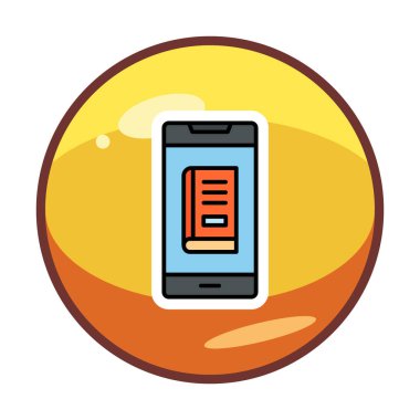 çevrimiçi kitap simgesi, vektör illüstrasyonu 