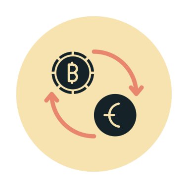 para birimi değişim simgesi, vektör illüstrasyonu