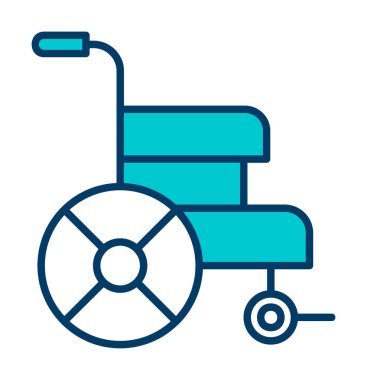 Basit Tekerlekli sandalye Simgesi, vektör illüstrasyonu