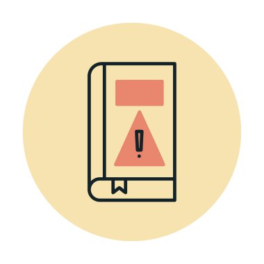 kitap uyarısı ünlem işareti vektör düz renk simgesi ile