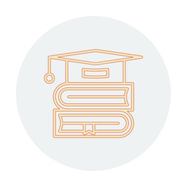 mezuniyet başlığı ve kitap simgesi vektör çizimi tasarımı