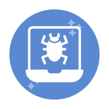 Virüs bulaşmış Laptop Simgesi - Virüs Simgesi