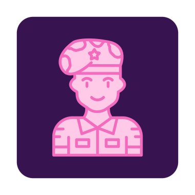 asker web simgesi, vektör illüstrasyonu 