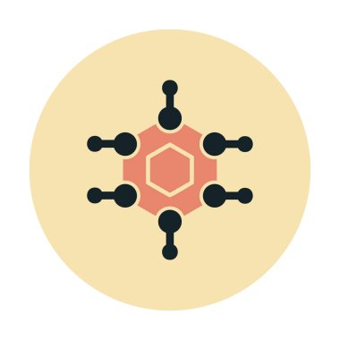 Basit Nanoteknoloji simgesi, vektör illüstrasyonu