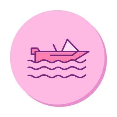 Basit Motorboat simgesi, vektör illüstrasyonu