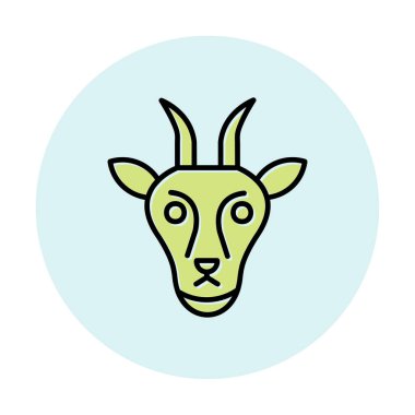 Keçi başı düz vektör simgesi 