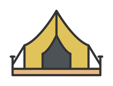 kamp çadırı ikonu vektör illüstrasyonu