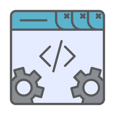 Basit programlama kodu optimizasyon simgesi, vektör illüstrasyonu