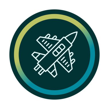 Askeri Uçak ikonu vektör illüstrasyonu