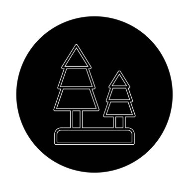 Orman ikonu vektör illüstrasyonu 