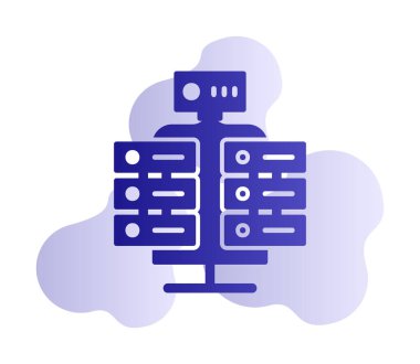 Ağ sunucu simgesinin vektör illüstrasyon tasarımı