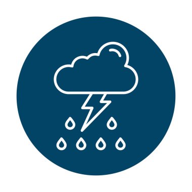 Gök gürültüsü hava ikonu vektör illüstrasyonu 