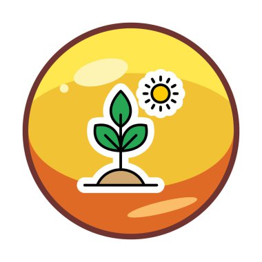 Biyoloji Bitki ana hatları simgesi beyaz arkaplanda izole edildi