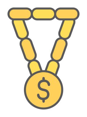 Dolar işaretli bilezik, vektör illüstrasyonu  