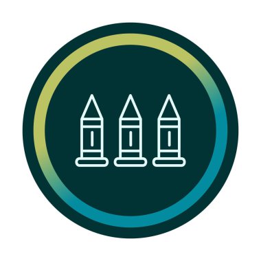 Askeri silah mermileri vektör ikonu. Sembol, logo çizimi. Vektör grafikleri 