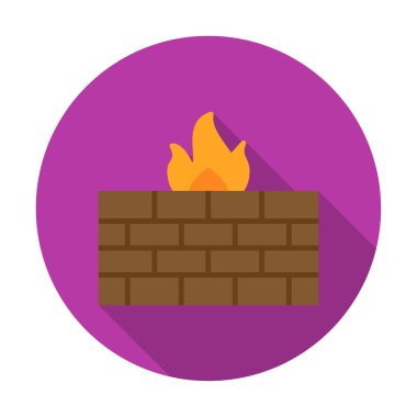 Şömine simgesinin vektör illüstrasyonu 