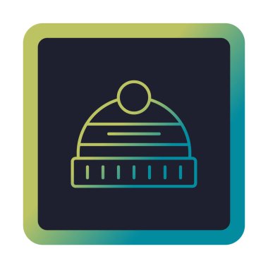 Kış Şapkası simgesinin vektör illüstrasyonu