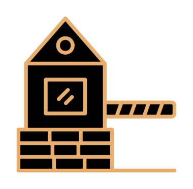 Askeri Bariyer simgesinin vektör çizimi 