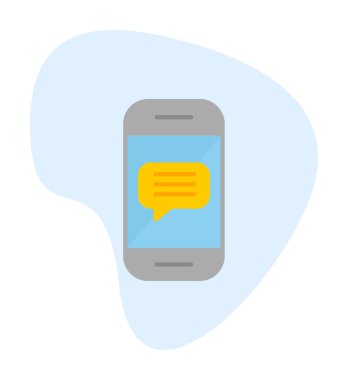 Sohbet ikonu vektör çizimi. Telefon İletisi                          