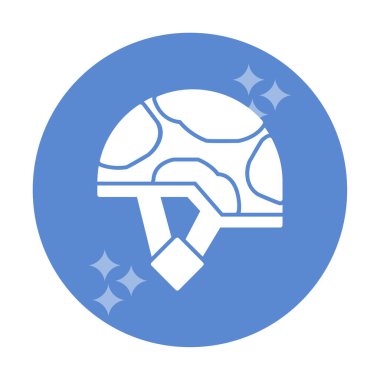 Askeri miğfer vektör renk çizgisi simgesi