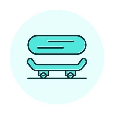 Basit kaykay simgesi, vektör illüstrasyonu