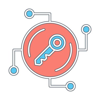 Anahtar ağ simgesi vektör illüstrasyonu 