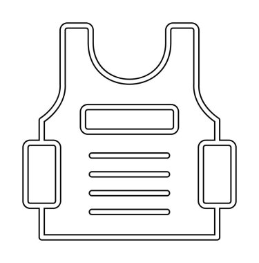 Kurşun geçirmez yelek ağ simgesi, vektör illüstrasyonu